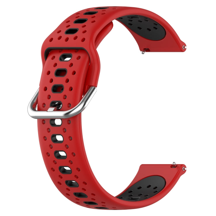 For Amazfit Pop 20mm Breathable Two-Color Silicone Watch Band(Red+Black) - Watch Bands by PMC TechLife | Online Shopping South Africa | PMC TechLife