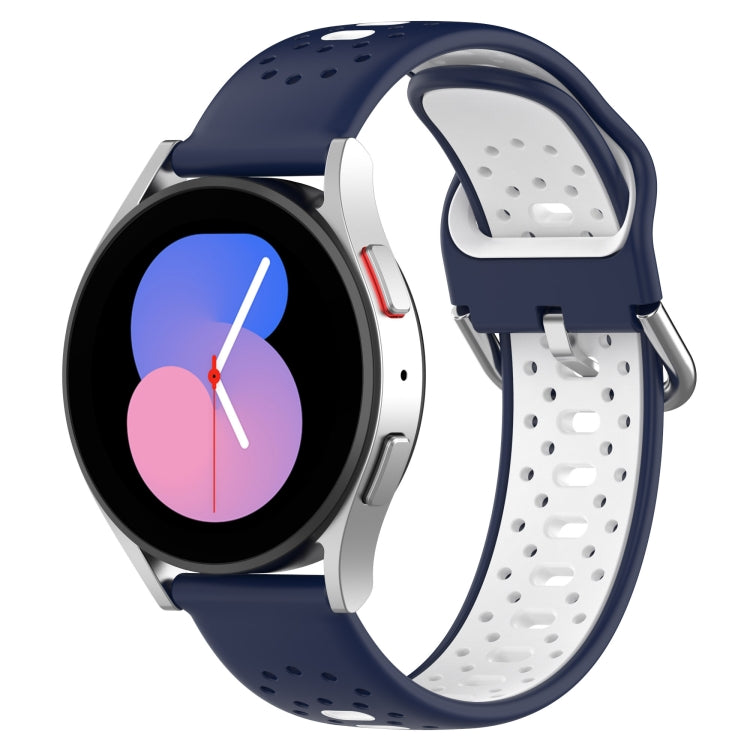 For Huawei Watch GT2 42mm 20mm Breathable Two-Color Silicone Watch Band(Midnight Blue+White) - Watch Bands by PMC TechLife | Online Shopping South Africa | PMC TechLife