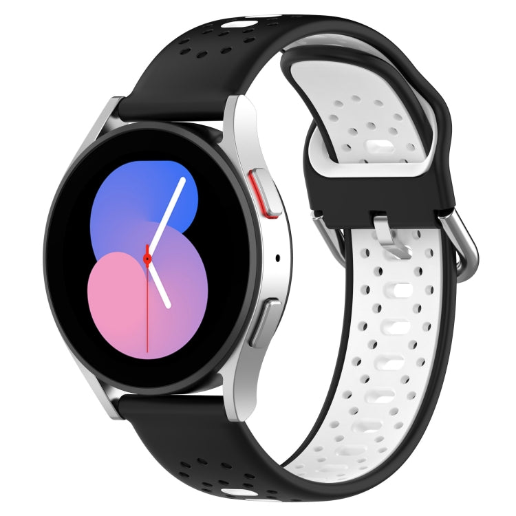 For Huawei Watch 2 20mm Breathable Two-Color Silicone Watch Band(Black+White) - Watch Bands by PMC TechLife | Online Shopping South Africa | PMC TechLife