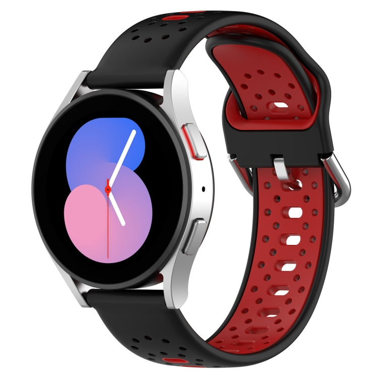 For Honor Watch ES 20mm Breathable Two-Color Silicone Watch Band(Black+Red) - Watch Bands by PMC TechLife | Online Shopping South Africa | PMC TechLife
