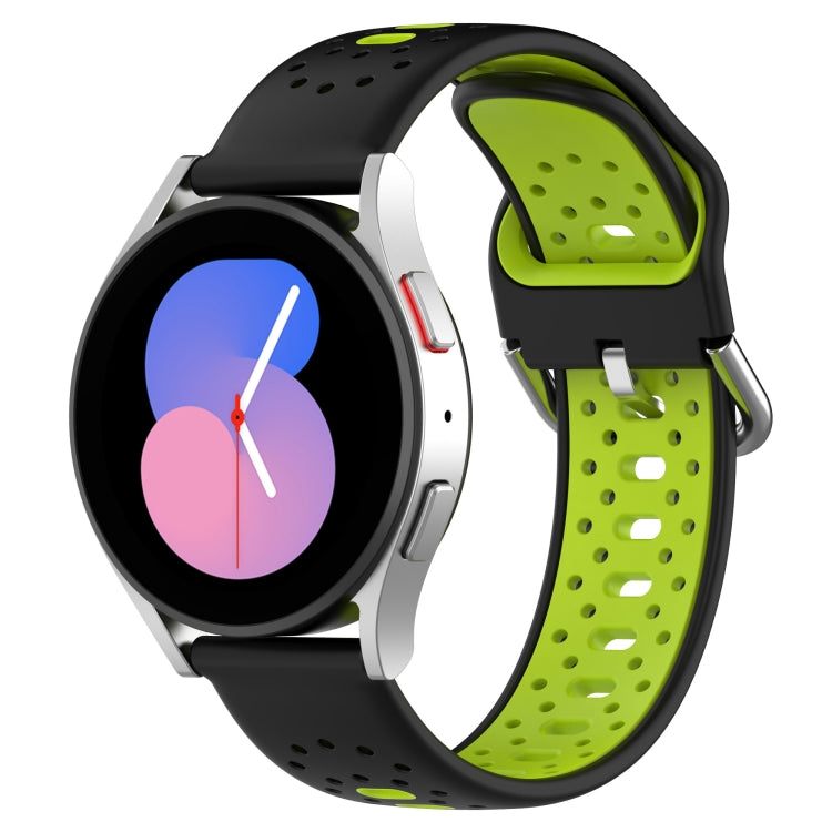 For Honor Magic Watch2 42mm 20mm Breathable Two-Color Silicone Watch Band(Black+Lime Green) - Watch Bands by PMC TechLife | Online Shopping South Africa | PMC TechLife