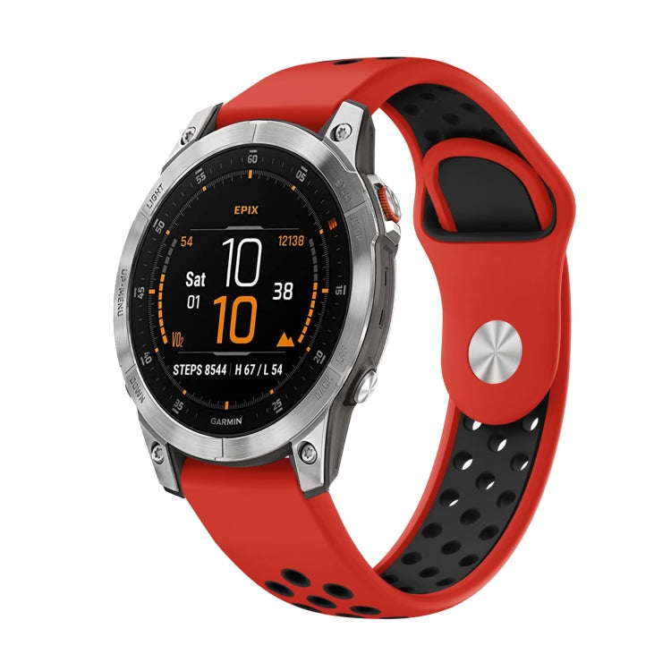 For Garmin EPIX Gen 2 22mm Sports Breathable Silicone Watch Band(Red+Black) -  by PMC TechLife | Online Shopping South Africa | PMC TechLife