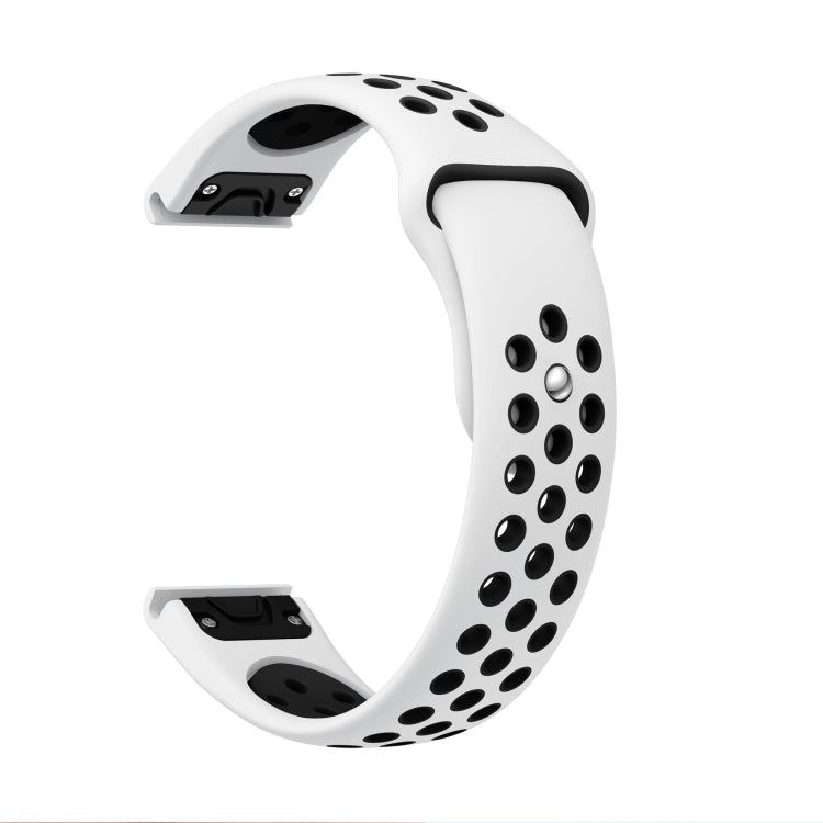 For Garmin Quatix 5 22mm Sports Breathable Silicone Watch Band(White+Black) -  by PMC TechLife | Online Shopping South Africa | PMC TechLife