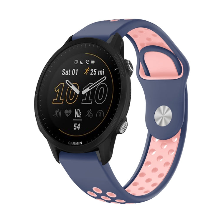 For Garmin Forerunner 955 22mm Sports Breathable Silicone Watch Band(Midnight Blue+Pink) -  by PMC TechLife | Online Shopping South Africa | PMC TechLife
