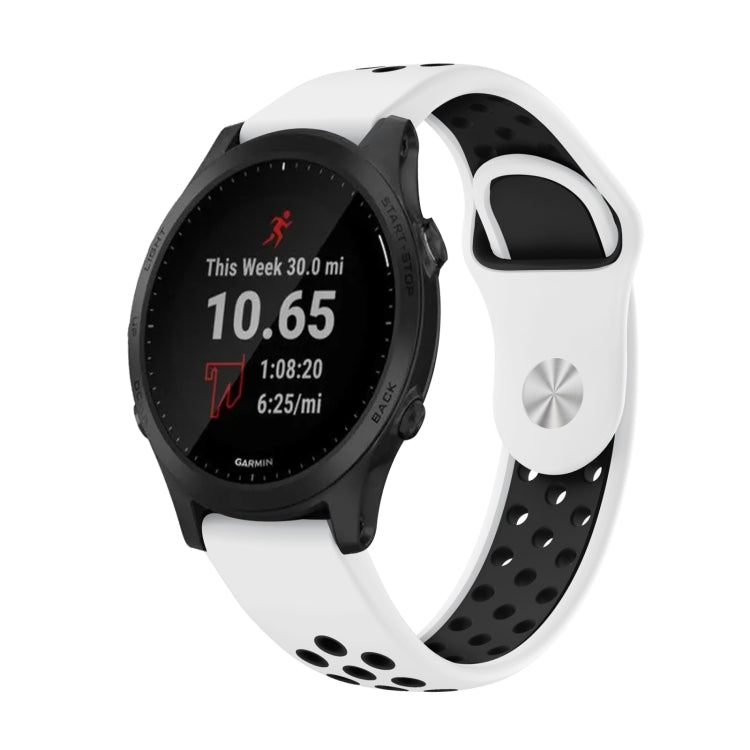 For Garmin Forerunner 945 22mm Sports Breathable Silicone Watch Band(White+Black) -  by PMC TechLife | Online Shopping South Africa | PMC TechLife