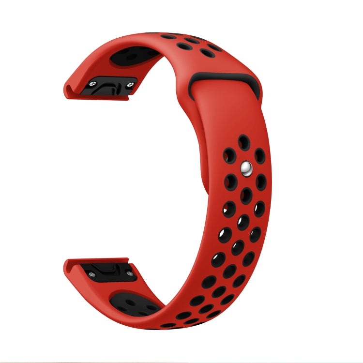 For Garmin Forerunner 945 22mm Sports Breathable Silicone Watch Band(Red+Black) -  by PMC TechLife | Online Shopping South Africa | PMC TechLife