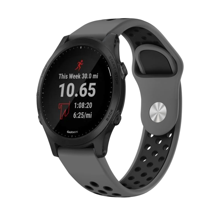For Garmin Forerunner 945 22mm Sports Breathable Silicone Watch Band(Grey+Black) -  by PMC TechLife | Online Shopping South Africa | PMC TechLife