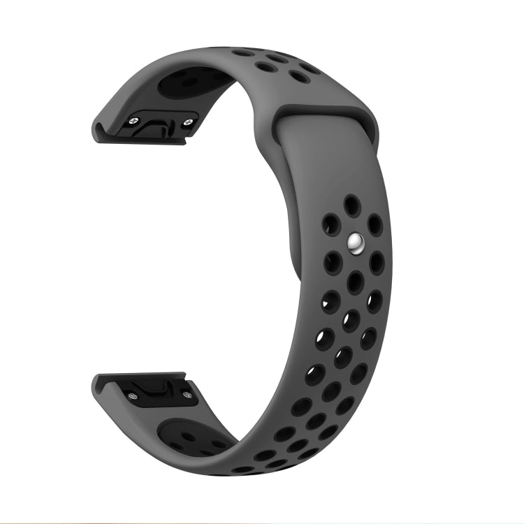 For Garmin Forerunner 945 22mm Sports Breathable Silicone Watch Band(Grey+Black) -  by PMC TechLife | Online Shopping South Africa | PMC TechLife