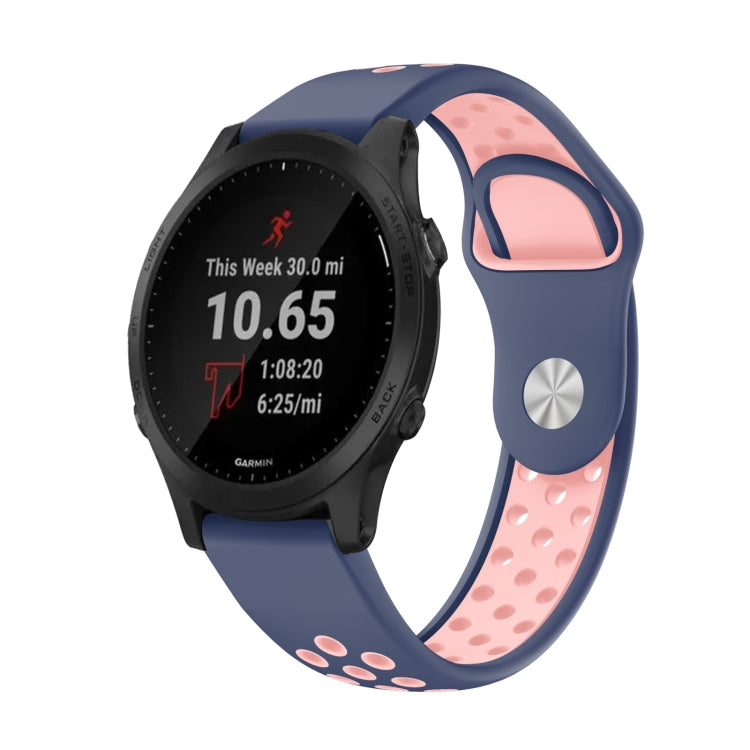 For Garmin Forerunner 945 22mm Sports Breathable Silicone Watch Band(Midnight Blue+Pink) -  by PMC TechLife | Online Shopping South Africa | PMC TechLife
