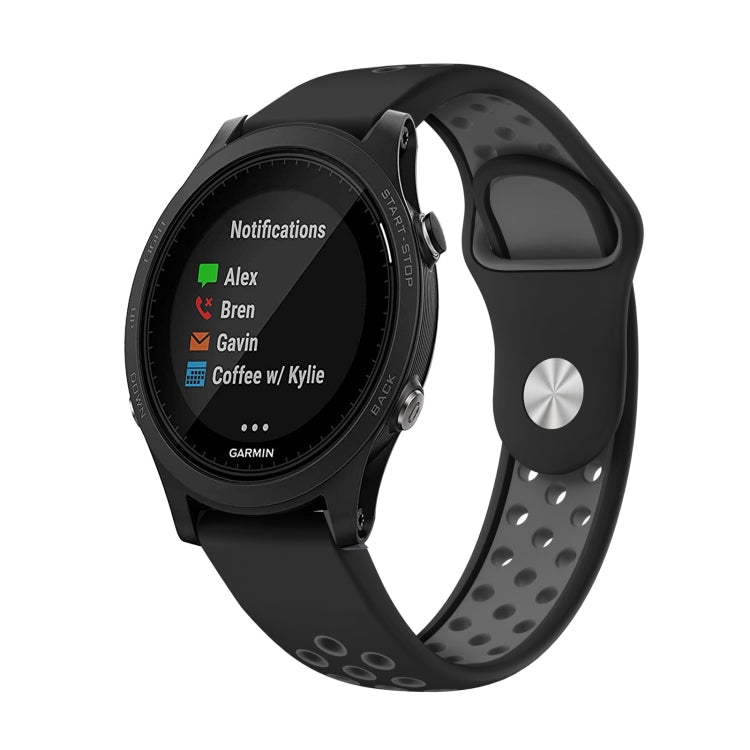 For Garmin Forerunner 935 22mm Sports Breathable Silicone Watch Band(Black+Grey) -  by PMC TechLife | Online Shopping South Africa | PMC TechLife