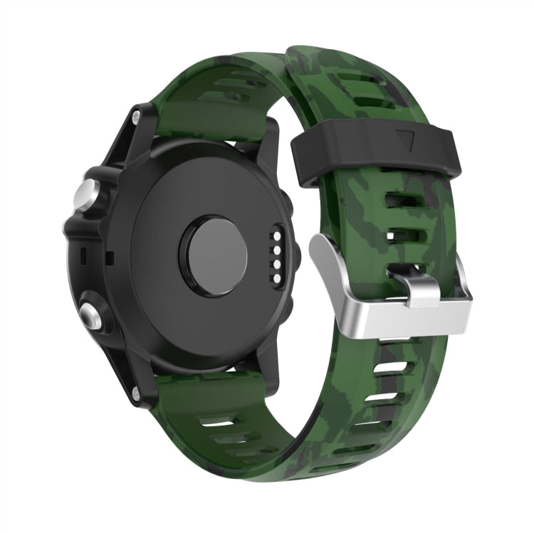 For Garmin Tactix 7 Pro 26mm Camouflage Printed Silicone Watch Band(Army Green+Army Camouflage) -  by PMC TechLife | Online Shopping South Africa | PMC TechLife