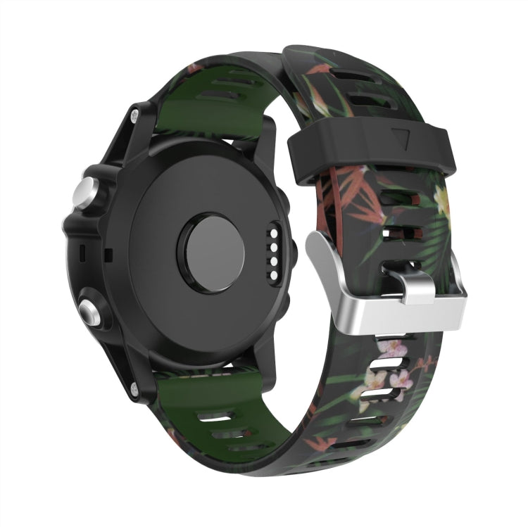 For Garmin Fenix 6X Pro 26mm Camouflage Printed Silicone Watch Band(Army Green+Bamboo Camouflage) -  by PMC TechLife | Online Shopping South Africa | PMC TechLife