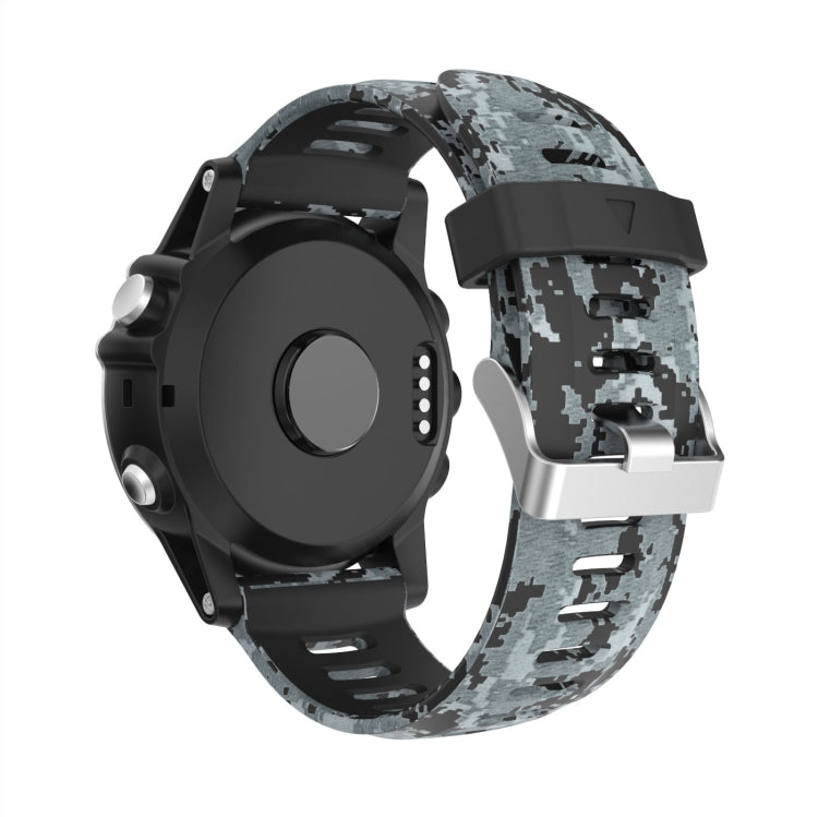 For Garmin Fenix 3 Sapphire 26mm Camouflage Printed Silicone Watch Band(Black+Digital  Camouflage) -  by PMC TechLife | Online Shopping South Africa | PMC TechLife