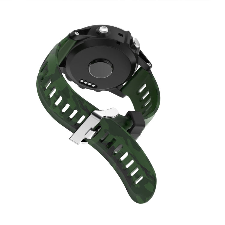 For Garmin Fenix 3 26mm Camouflage Printed Silicone Watch Band(Army Green+Army Camouflage) -  by PMC TechLife | Online Shopping South Africa | PMC TechLife