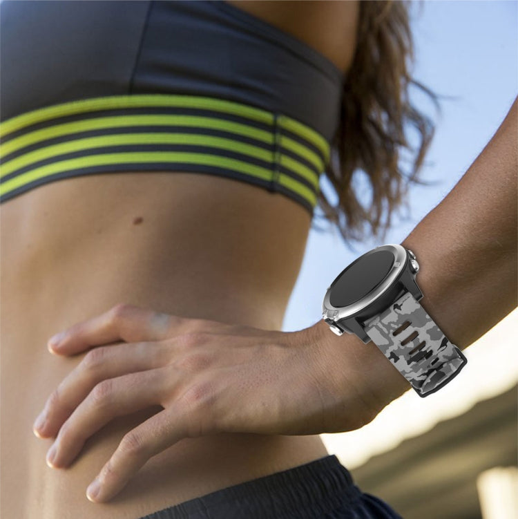 For Garmin Tactix 7 Pro 26mm Camouflage Printed Silicone Watch Band(Grey+Army Camouflage) -  by PMC TechLife | Online Shopping South Africa | PMC TechLife