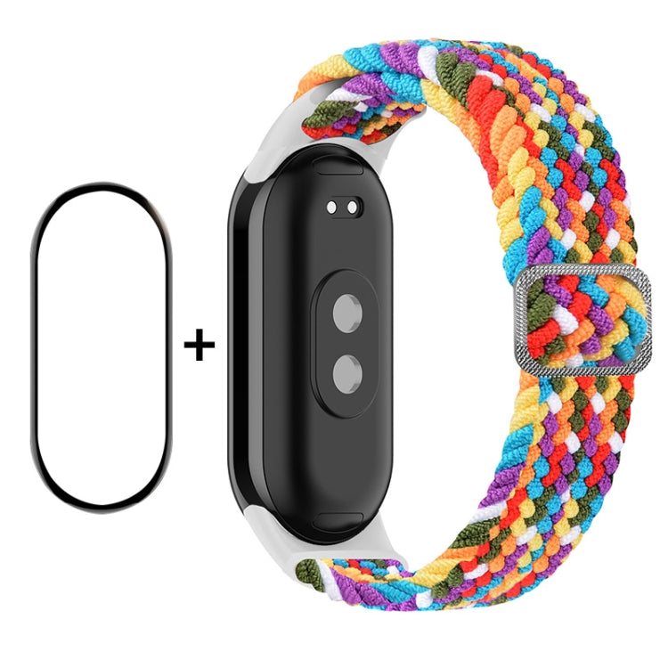 For Xiaomi Mi Band 8 ENKAY Hat-Prince 2 in 1 Set Full Coverage Screen Protector + Elastic Braided Nylon Watch Band(Rainbow) - free shipping - PMC TechLife - Order now!
