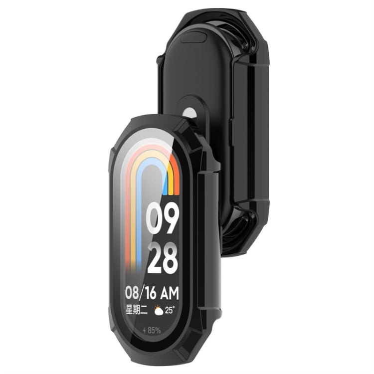 For Xiaomi Mi Band 8 ENKAY Hat-Prince Full Coverage PC Frame + Tempered Glass Film Watch Case(Black) - Watch Cases by ENKAY | Online Shopping South Africa | PMC TechLife | Buy Now Pay Later Mobicred