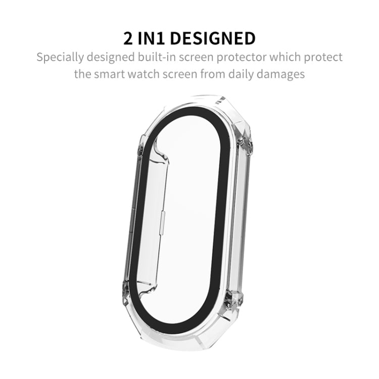 For Xiaomi Mi Band 8 ENKAY Hat-Prince Full Coverage PC Frame + Tempered Glass Film Watch Case(Black) - Watch Cases by ENKAY | Online Shopping South Africa | PMC TechLife | Buy Now Pay Later Mobicred