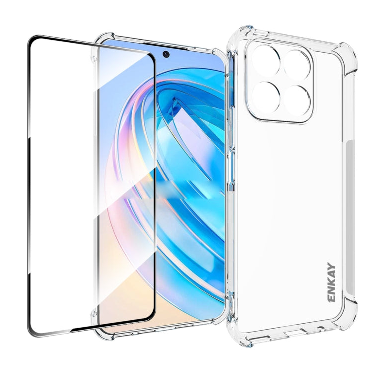 For Honor X8A 4G Global ENKAY Hat-Prince Transparent TPU Shockproof Phone Case with Glass Film - free shipping - PMC TechLife - Order now!