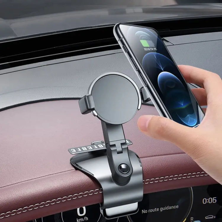 088 With Parking Phone Sign 360 Degrees Rotation Car Dashboard Mount Cell Phone Holder(Black) - Car Holders by PMC TechLife | Online Shopping South Africa | PMC TechLife