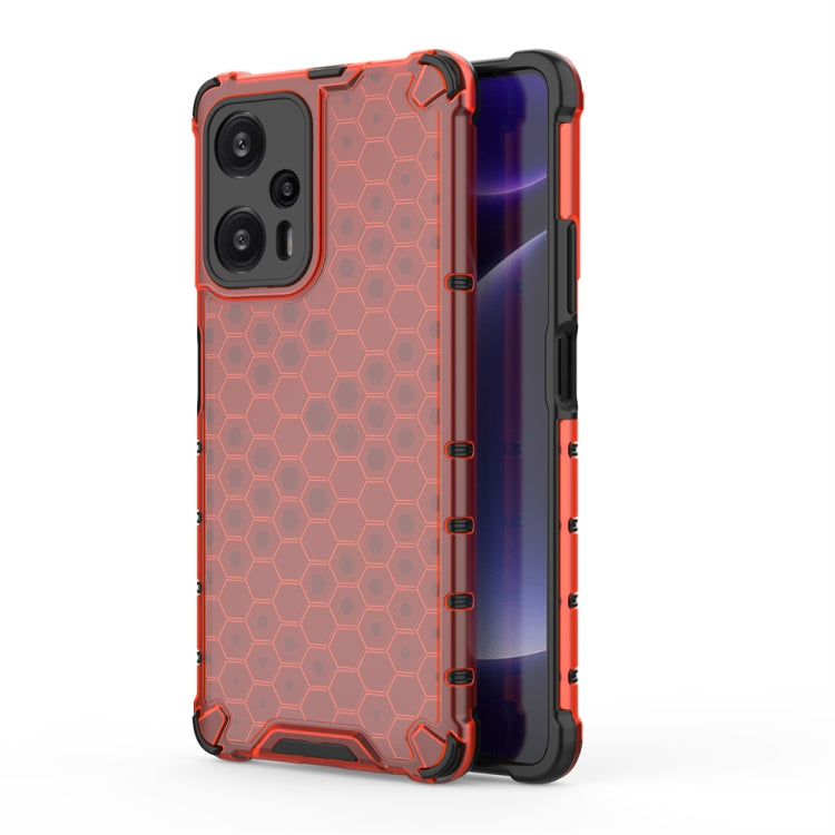 For Xiaomi Poco F5 Pro Shockproof Honeycomb Phone Case(Red) - free shipping - PMC TechLife - Order now!
