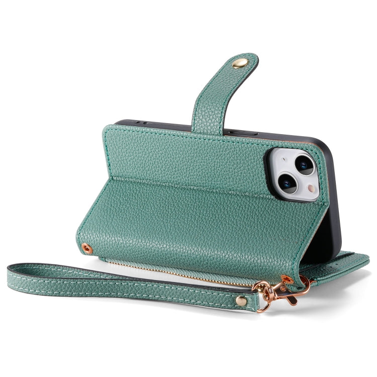 For iPhone 7 / 8 / SE 2022 Love Zipper Lanyard Leather Phone Case(Green) - free shipping - PMC TechLife - Order now!