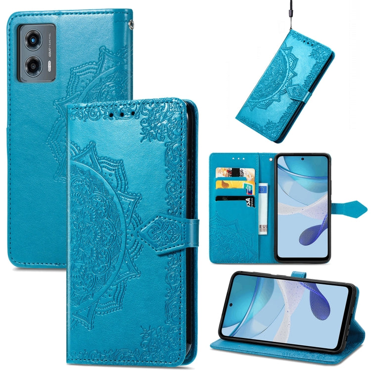 For Motorola Moto G 5G 2023 Mandala Flower Embossed Leather Phone Case(Blue) - free shipping - PMC TechLife - Order now!