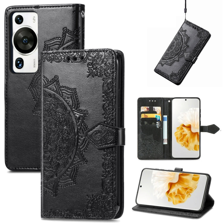 For Huawei P60 Pro Mandala Flower Embossed Leather Phone Case(Black) - free shipping - PMC TechLife - Order now!