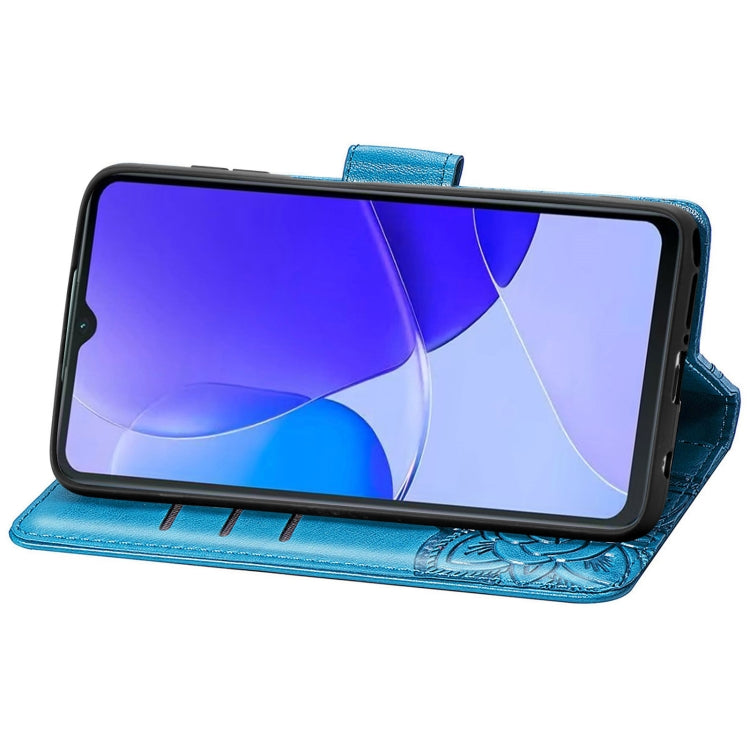 For Huawei Enjoy 60X Butterfly Love Flower Embossed Leather Phone Case(Blue) - free shipping - PMC TechLife - Order now!