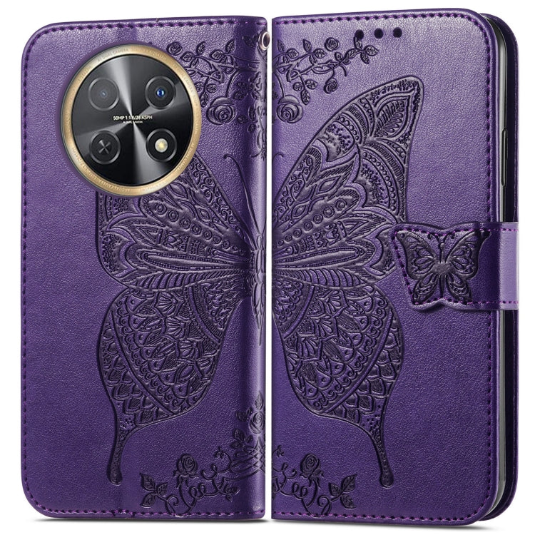 For Huawei Nova Y91 Butterfly Love Flower Embossed Leather Phone Case(Dark Purple) - free shipping - PMC TechLife - Order now!