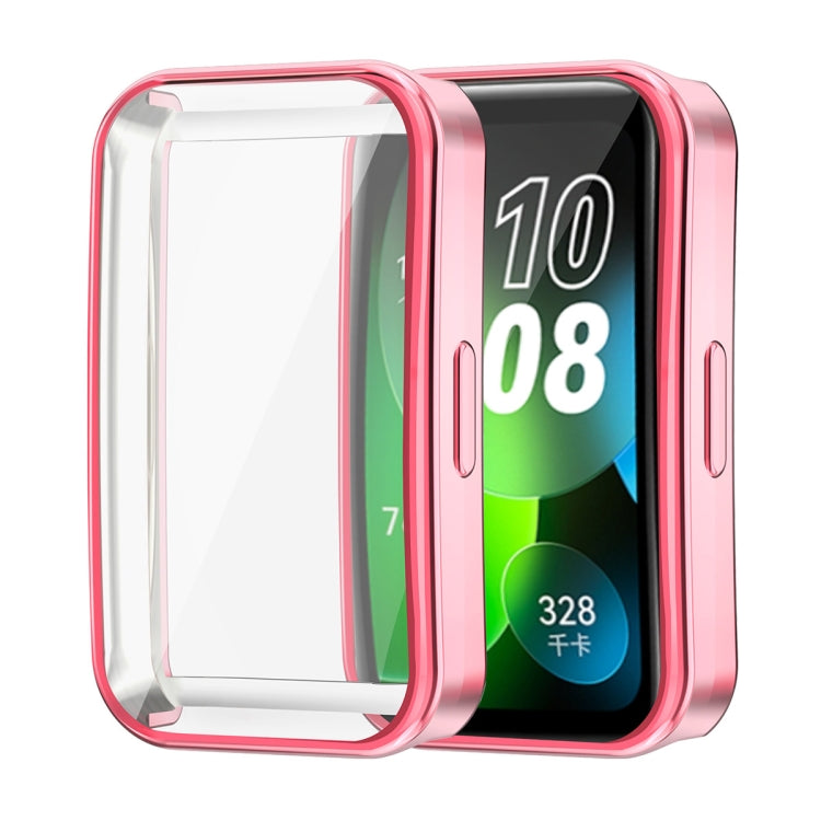 For Huawei Band 10 / 9 / 8 ENKAY Hat-Prince Full Coverage Electroplated Soft TPU Case with Screen Protection(Pink) - Watch Cases by ENKAY | Online Shopping South Africa | PMC TechLife | Buy Now Pay Later Mobicred