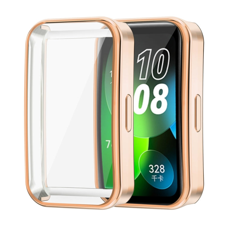 For Huawei Band 8 ENKAY Hat-Prince Full Coverage Electroplated Soft TPU Watch Case with Screen Protection(Gold) - Watch Cases by ENKAY | Online Shopping South Africa | PMC TechLife