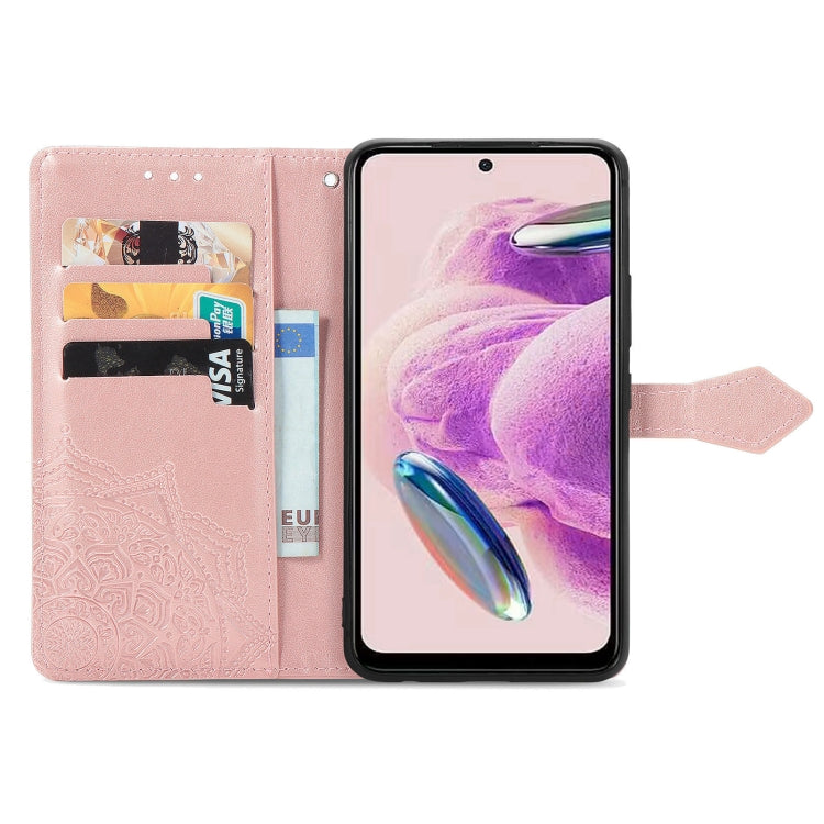For Xiaomi Redmi Note 12S Mandala Flower Embossed Leather Phone Case(Rose Gold) - free shipping - PMC TechLife - Order now!