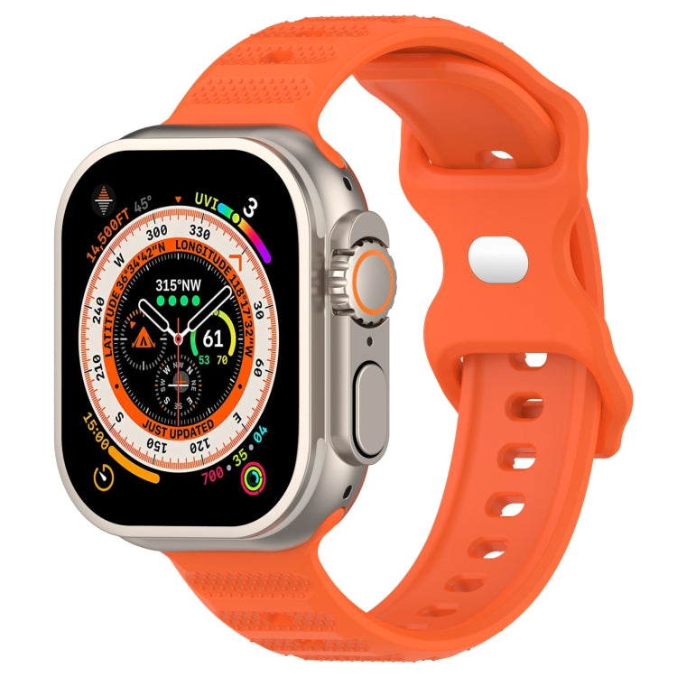 For Apple Watch Ultra 49mm Reverse Buckle Dot Texture Silicone Watch Band(Orange) - Watch Bands by PMC TechLife | Online Shopping South Africa | PMC TechLife