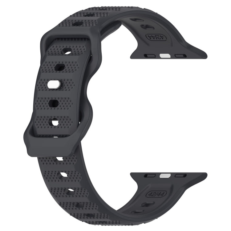For Apple Watch 7 45mm Reverse Buckle Dot Texture Silicone Watch Band(Dark Gray) - Watch Bands by PMC TechLife | Online Shopping South Africa | PMC TechLife