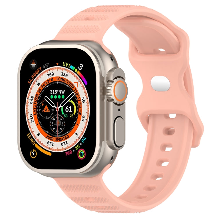 For Apple Watch 7 41mm Reverse Buckle Dot Texture Silicone Watch Band(Pink) - Watch Bands by PMC TechLife | Online Shopping South Africa | PMC TechLife