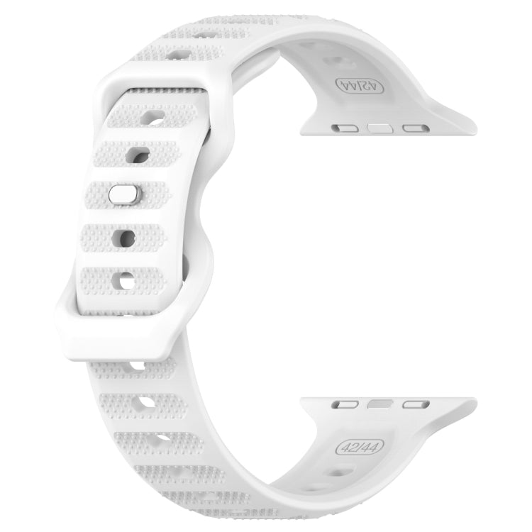 For Apple Watch SE 44mm Reverse Buckle Dot Texture Silicone Watch Band(White) - Watch Bands by PMC TechLife | Online Shopping South Africa | PMC TechLife