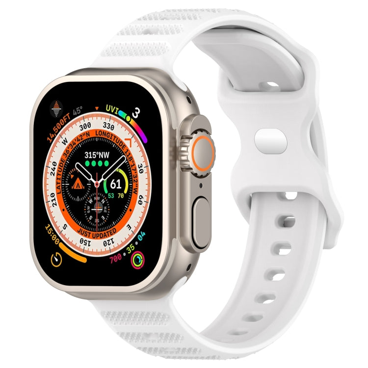 For Apple Watch 5 44mm Reverse Buckle Dot Texture Silicone Watch Band(White) - Watch Bands by PMC TechLife | Online Shopping South Africa | PMC TechLife