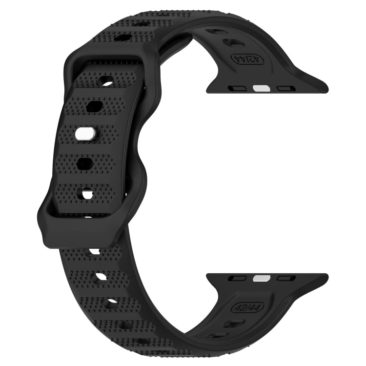For Apple Watch 5 40mm Reverse Buckle Dot Texture Silicone Watch Band(Black) - Watch Bands by PMC TechLife | Online Shopping South Africa | PMC TechLife