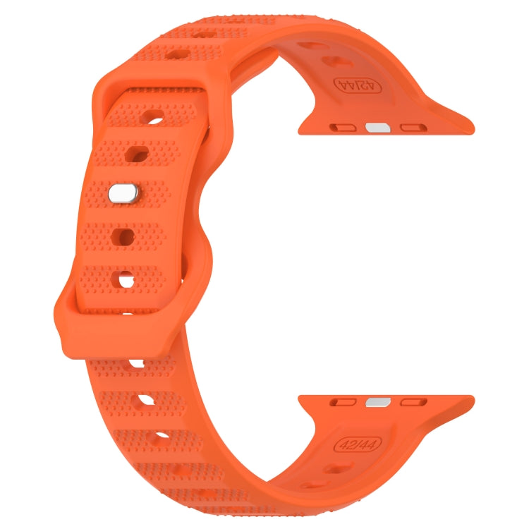 For Apple Watch 3 42mm Reverse Buckle Dot Texture Silicone Watch Band(Orange) - Watch Bands by PMC TechLife | Online Shopping South Africa | PMC TechLife