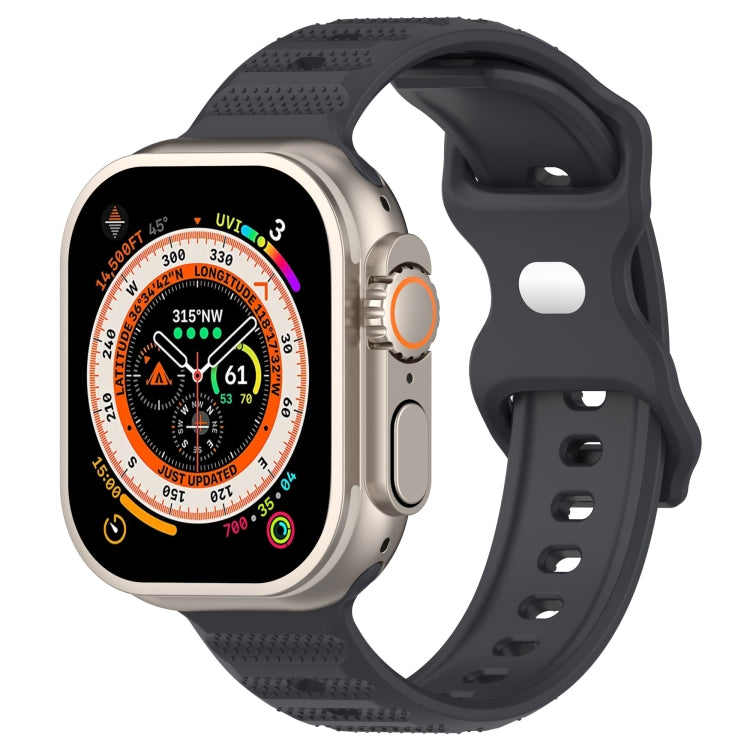 For Apple Watch 3 42mm Reverse Buckle Dot Texture Silicone Watch Band(Dark Gray) - Watch Bands by PMC TechLife | Online Shopping South Africa | PMC TechLife
