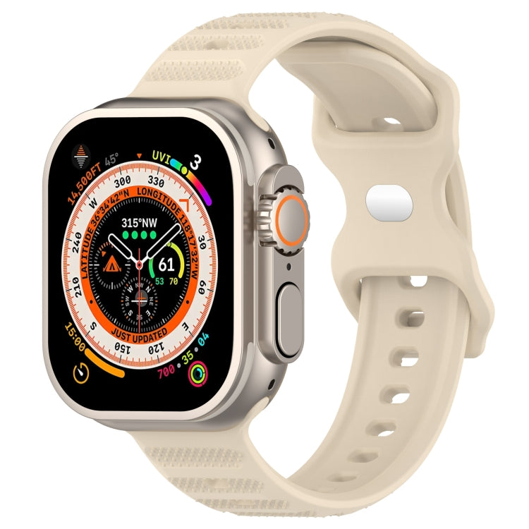 For Apple Watch 2 42mm Reverse Buckle Dot Texture Silicone Watch Band(Khaki) - Watch Bands by PMC TechLife | Online Shopping South Africa | PMC TechLife
