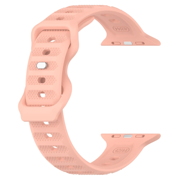 For Apple Watch 42mm Reverse Buckle Dot Texture Silicone Watch Band(Pink) - Watch Bands by PMC TechLife | Online Shopping South Africa | PMC TechLife