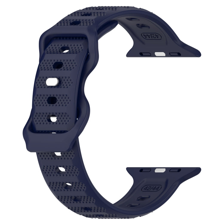 For Apple Watch 38mm Reverse Buckle Dot Texture Silicone Watch Band(Midnight Blue) - Watch Bands by PMC TechLife | Online Shopping South Africa | PMC TechLife