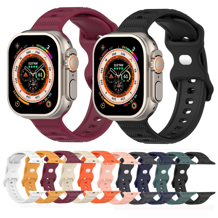 For Apple Watch SE 2022 44mm Reverse Buckle Dot Texture Silicone Watch Band(Orange) - Watch Bands by PMC TechLife | Online Shopping South Africa | PMC TechLife