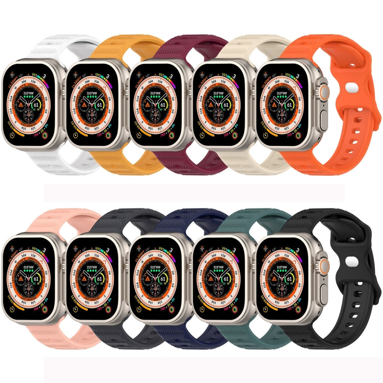 For Apple Watch 7 45mm Reverse Buckle Dot Texture Silicone Watch Band(Midnight Blue) - Watch Bands by PMC TechLife | Online Shopping South Africa | PMC TechLife