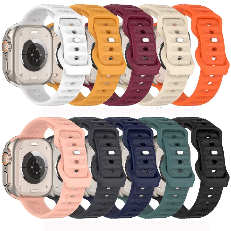 For Apple Watch 7 45mm Reverse Buckle Dot Texture Silicone Watch Band(Black) - Watch Bands by PMC TechLife | Online Shopping South Africa | PMC TechLife