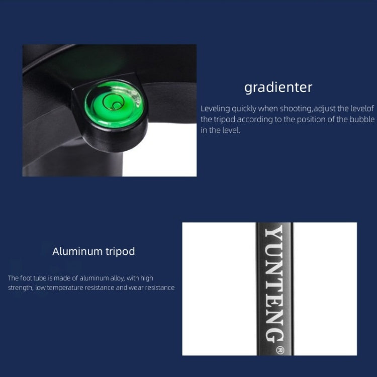 Yunteng VCT-3000 Professional Aluminum Tripod Camera Stand with Pan Head - Tripods by YUNTENG | Online Shopping South Africa | PMC TechLife | Buy Now Pay Later Mobicred