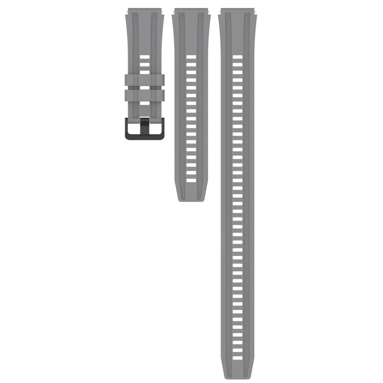 For Huawei Watch GT3 Pro 46mm Long & Short Sports Solid Color Silicone Watch Band Set(Grey) - Watch Bands by PMC TechLife | Online Shopping South Africa | PMC TechLife