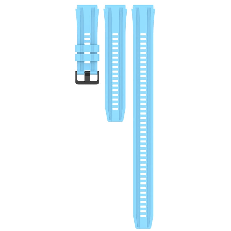 For Huawei Watch GT3 Pro 46mm Long & Short Sports Solid Color Silicone Watch Band Set(Sky Blue) - Watch Bands by PMC TechLife | Online Shopping South Africa | PMC TechLife